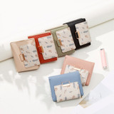 New Floral Feather Women Wallet Short Purse Card Holder
