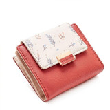 New Floral Feather Women Wallet Short Purse Card Holder
