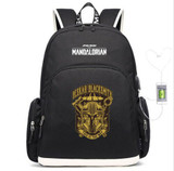 The Mandalorian yoda baby USB Charging Travel Backpack