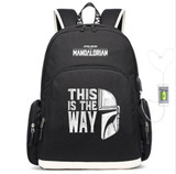 The Mandalorian yoda baby USB Charging Travel Backpack