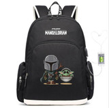 The Mandalorian yoda baby USB Charging Travel Backpack