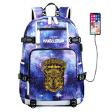 The Mandalorian Yoda baby Schoolbag USB Charge Backpack