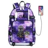 The Mandalorian Yoda baby Schoolbag USB Charge Backpack