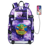 The Mandalorian Yoda baby Schoolbag USB Charge Backpack