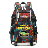 The Mandalorian Yoda baby Schoolbag USB Charge Backpack