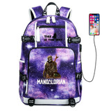 The Mandalorian Yoda baby Schoolbag USB Charge Backpack