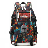 The Mandalorian Yoda baby Schoolbag USB Charge Backpack
