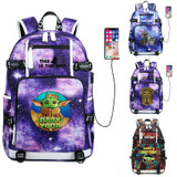 The Mandalorian Yoda baby Schoolbag USB Charge Backpack
