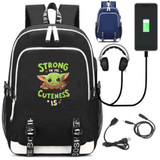 The Mandalorian Yoda baby USB Charge Mochila Travel Backpack