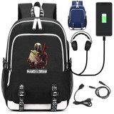 The Mandalorian Yoda baby USB Charge Mochila Travel Backpack