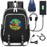 The Mandalorian Yoda baby USB Charge Mochila Travel Backpack