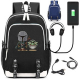 The Mandalorian Yoda baby USB Charge Mochila Travel Backpack