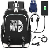 The Mandalorian Yoda baby USB Charge Mochila Travel Backpack
