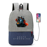 Death Stranding Mochila Schoolbag USB Charging Backpack