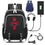 Spiderman Spider-Gwen Venom USB Superhero Comics Unisex Shoulder Laptop Backpack
