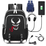 Spiderman Venom School USB Charge Interface Backpack