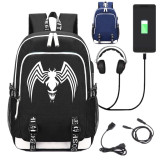 Spiderman Venom School USB Charge Interface Backpack