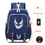 Superhero Spider-man Venom USB Laptop Backpack