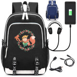 The little Prince USB charging mochila students Backpack