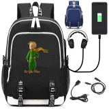 The little Prince USB charging mochila students Backpack