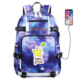 The little Prince usb charging travel canvas Backpack
