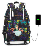 The little Prince usb charging travel canvas Backpack