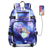 The little Prince usb charging travel canvas Backpack