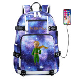 The little Prince usb charging travel canvas Backpack