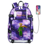 The little Prince usb charging travel canvas Backpack