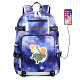 The little Prince usb charging travel canvas Backpack