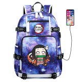 Anime Demon Slayer: Kimetsu no Yaiba Usb Charge Backpack