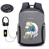 Japan anime Adventure Time USB Charge Anti Theft Backpack