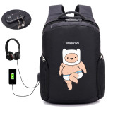 Japan anime Adventure Time USB Charge Anti Theft Backpack