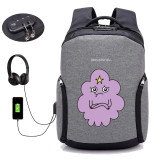 Japan anime Adventure Time USB Charge Anti Theft Backpack