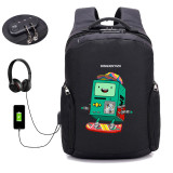 Japan anime Adventure Time USB Charge Anti Theft Backpack