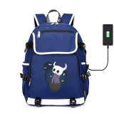 Game Hollow Knight canvas School Bardoon USB charging Laptop Backpack