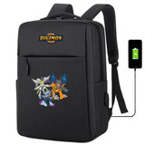 Digimon Adventure usb charging canvas Backpack