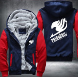 Luminous Blue Fairy Tail Printing Pattern Thicken Fleece Zipper Hoodies