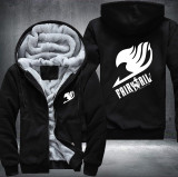 Luminous Blue Fairy Tail Printing Pattern Thicken Fleece Zipper Hoodies