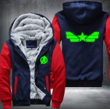 Captain America Luminous Fashion Thicken Zipper Men cardigan Sweatshirts