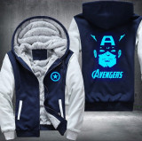 Captain America Luminous Fashion Thicken Zipper Men cardigan Sweatshirts