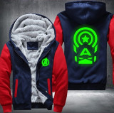 Captain America Luminous Fashion Thicken Zipper Men cardigan Sweatshirts