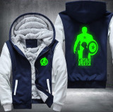 Captain America Luminous Fashion Thicken Zipper Men cardigan Sweatshirts