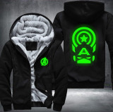 Captain America Luminous Fashion Thicken Zipper Men cardigan Sweatshirts