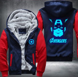 Captain America Luminous Fashion Thicken Zipper Men cardigan Sweatshirts