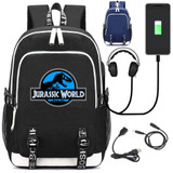 Jurassic World USB charging mochila students Backpack