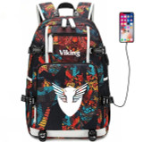 Viking Valknut Symbol usb charging canvas Laptop Backpack