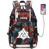 Viking Valknut Symbol usb charging canvas Laptop Backpack