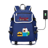 Adventure Time Lumpy Space Princess Laptop usb charging canvas Backpack