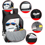 Luminous Oxford School Backpack with USB Charging Port and Lock